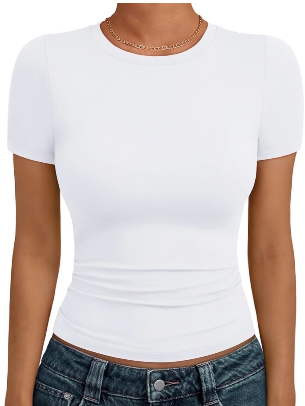 Women’s Classic White Short Sleeve Crewneck Top